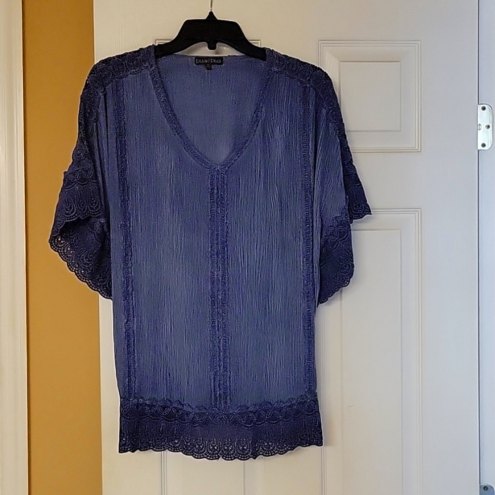 Vneck blue top